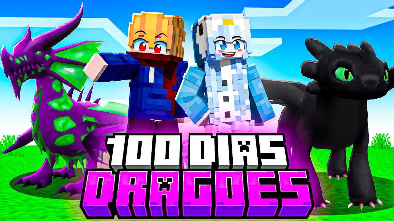 SOBREVIVENDO 100 DIAS COM DRAGÕES EM DUPLA NO MINECRAFT!