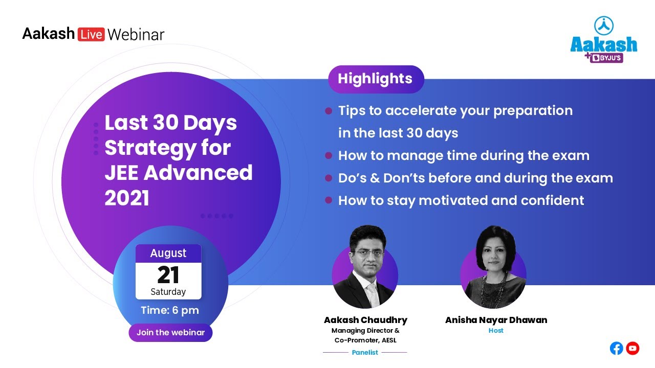 Last Month Strategy for JEE Advanced 2021 | JEEnius Series | JEE 2021 | Aakash