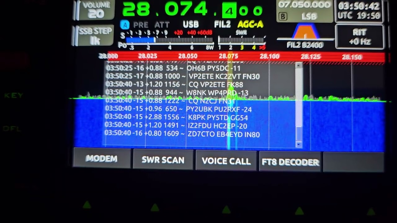 FT8 decoding on the Xiegu X6200