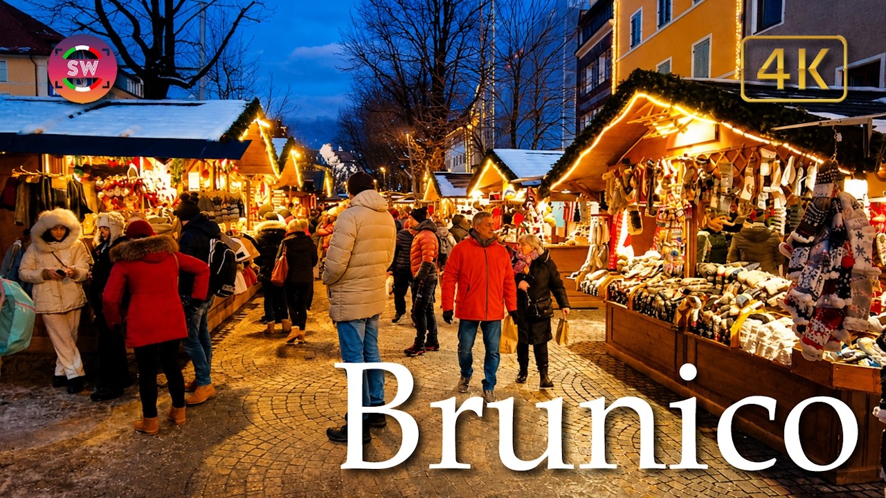 Brunico/Bruneck & Christmas market🎄(Alto Adige Südtirol), Italy【Walking Tour】History in Subtitles