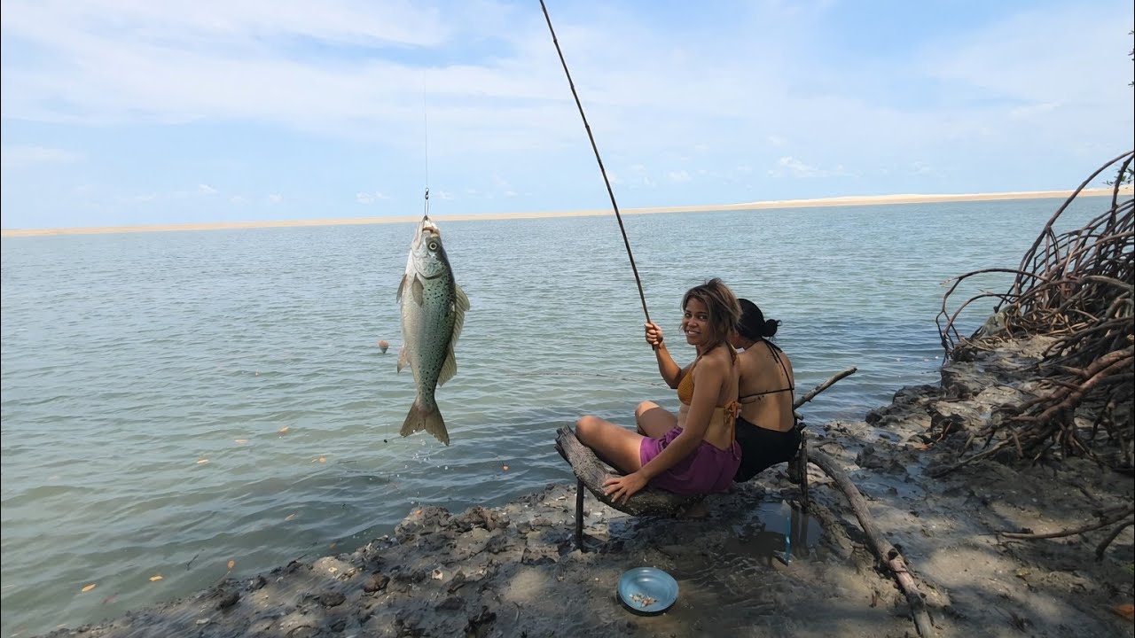 MANHÃ DE PESCA, ALMOÇO DE RAINHA: CAMARÃO NO LETE DE COCO COM AS PRIMA 🦐🥥