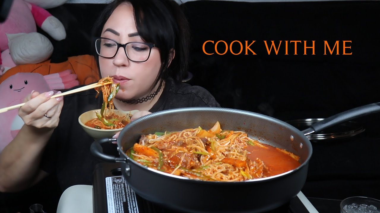 BEAN SPROUTS KOREAN STEW MUKBANG | COOK WITH ME