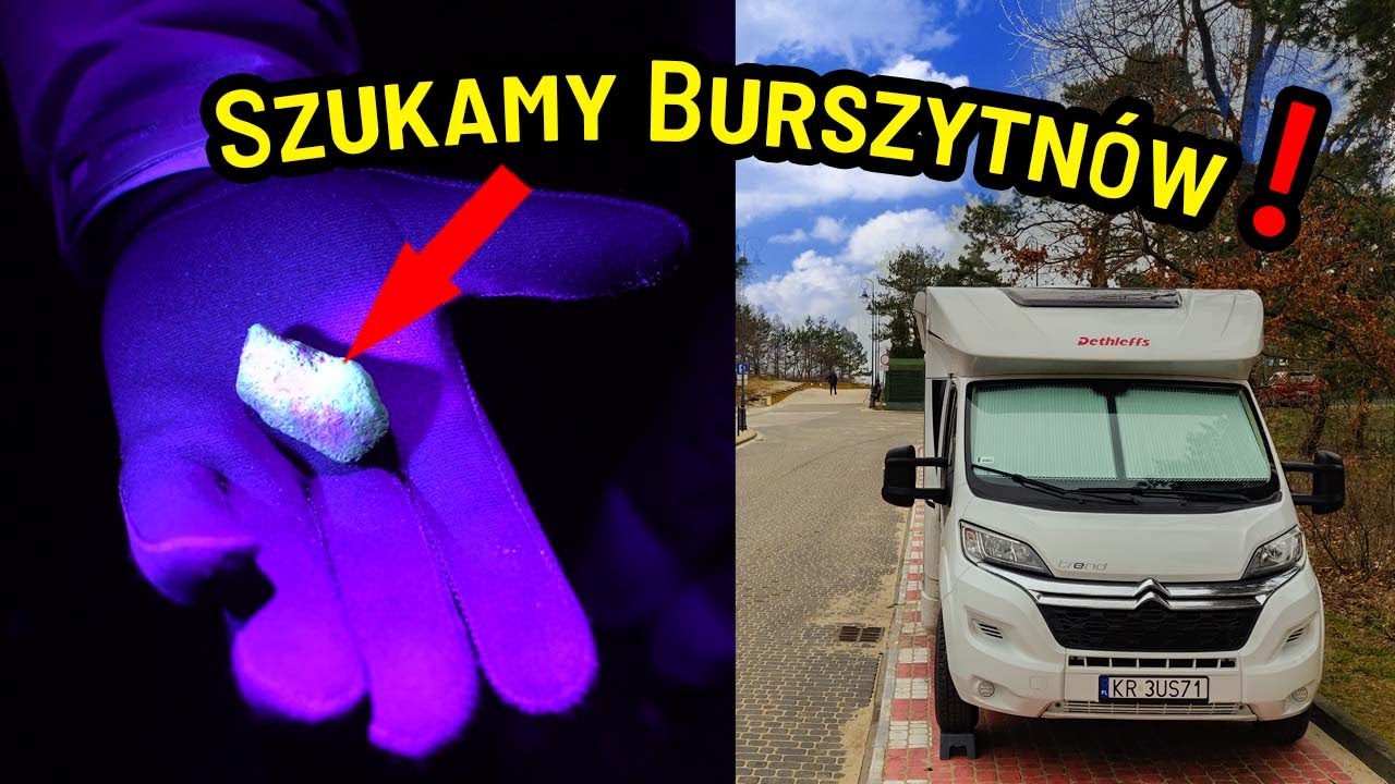 SZUKAMY BURSZTYNÓW  Latarkami UV nad Polskim Morzem. Pomaga nam Profesjonalista Tomek!