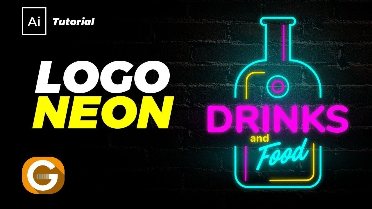 Illustrator Tutorial | Diseño Logo Luz de Neon | Neon Light Logo Design
