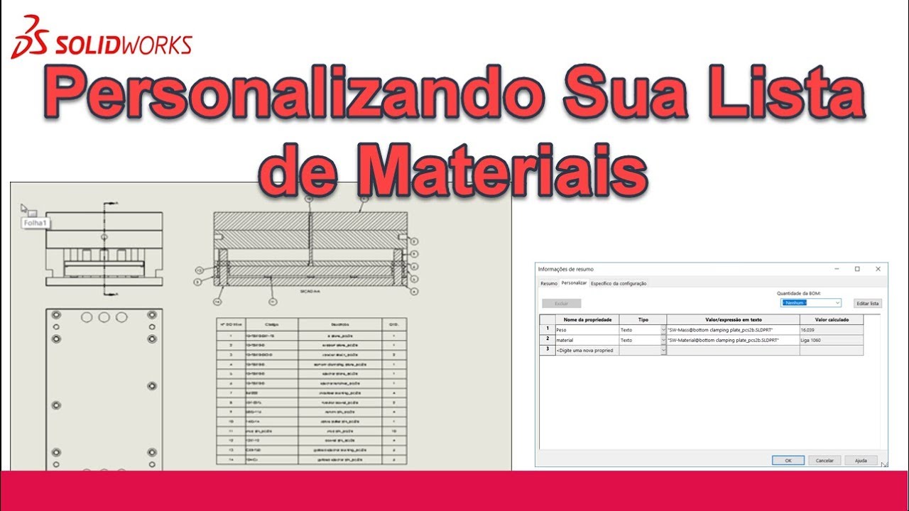 Como Personalizar Sua Lista de Materiais do SOLIDWORKS