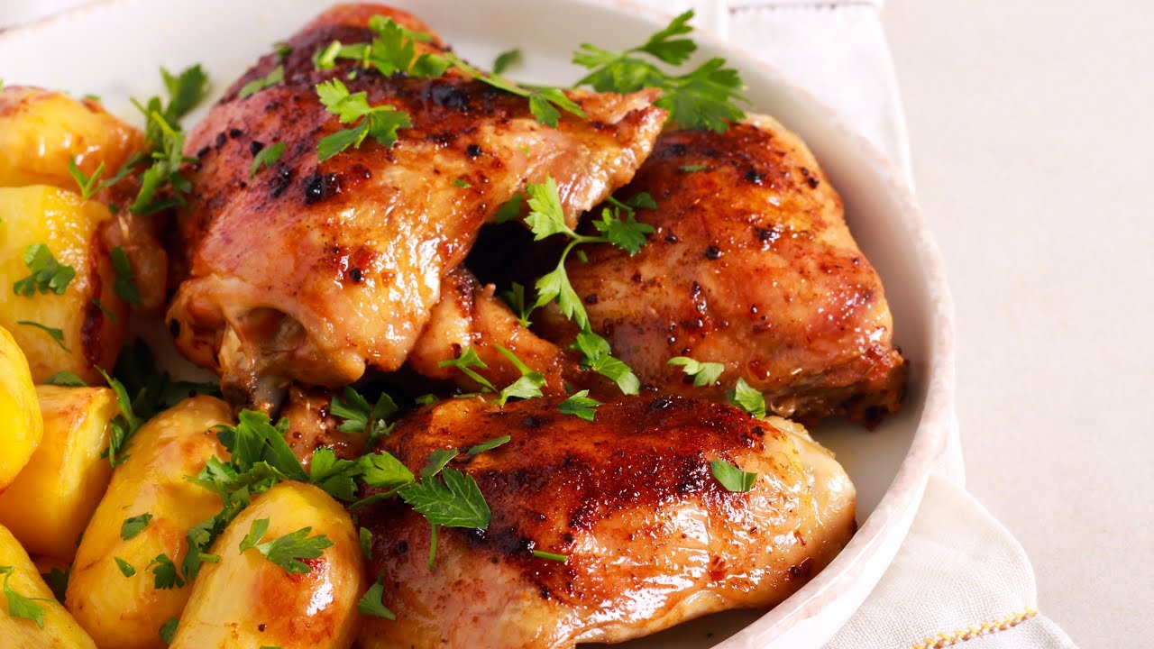 FRANGO ASSADO COM BATATAS! TEMPERO INCRÍVEL E SIMPLES