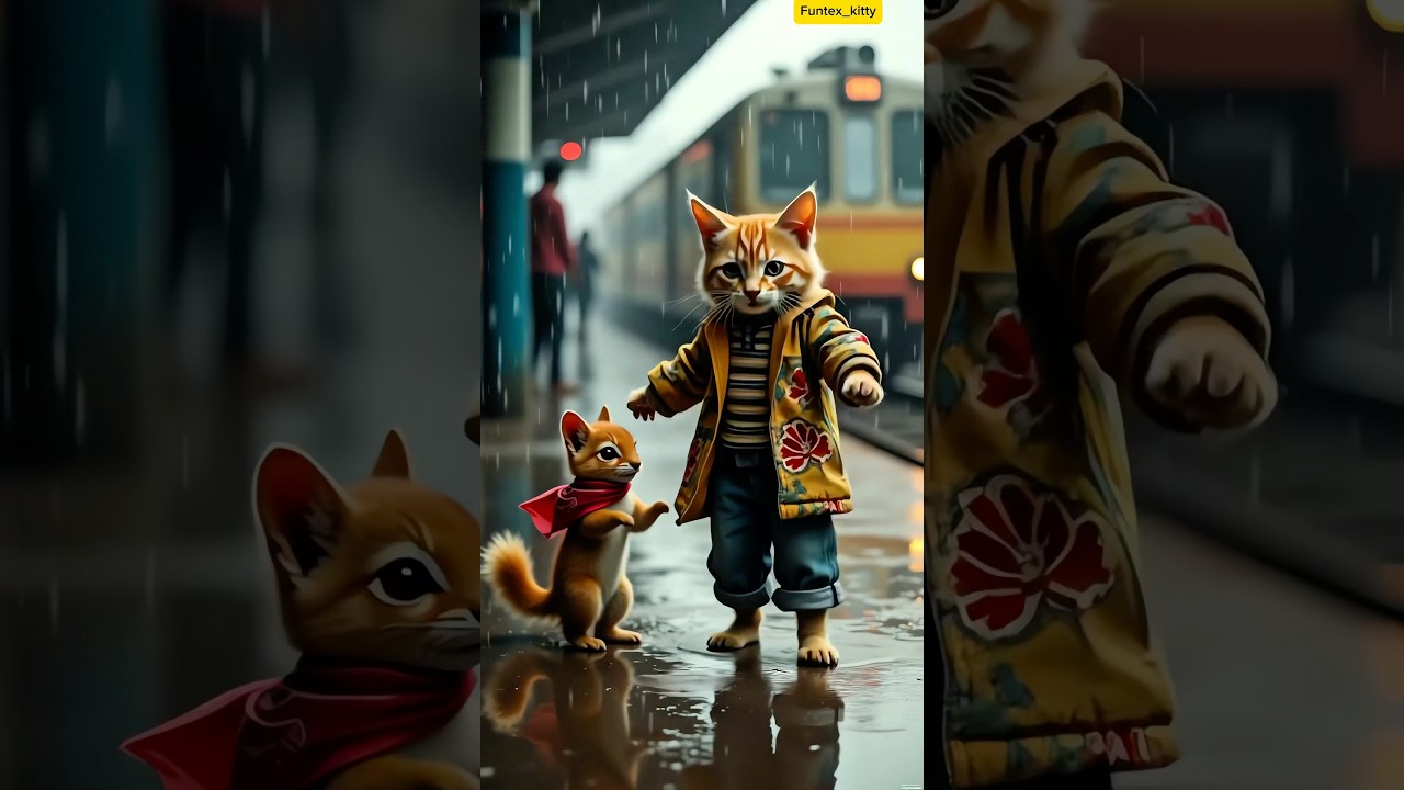 Misu Mew & Squirrel Dance Show🐱🐿️| #catshort #misumew #funanimals #stationdance #funtex_kitty