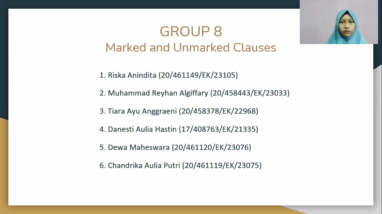 Marked and unmarked Clauses