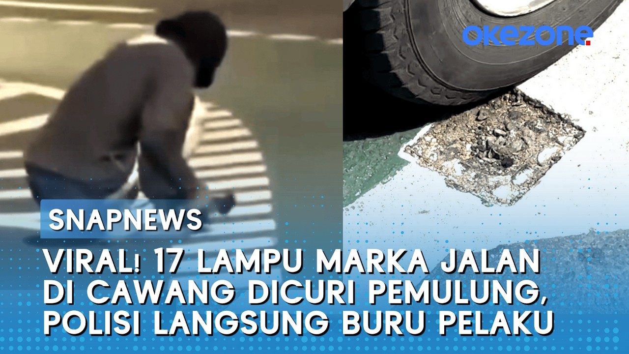 Viral! 17 Lampu Marka Jalan di Simpang Susun Cawang Dicuri Pemulung, Polisi Langsung Buru Pelaku