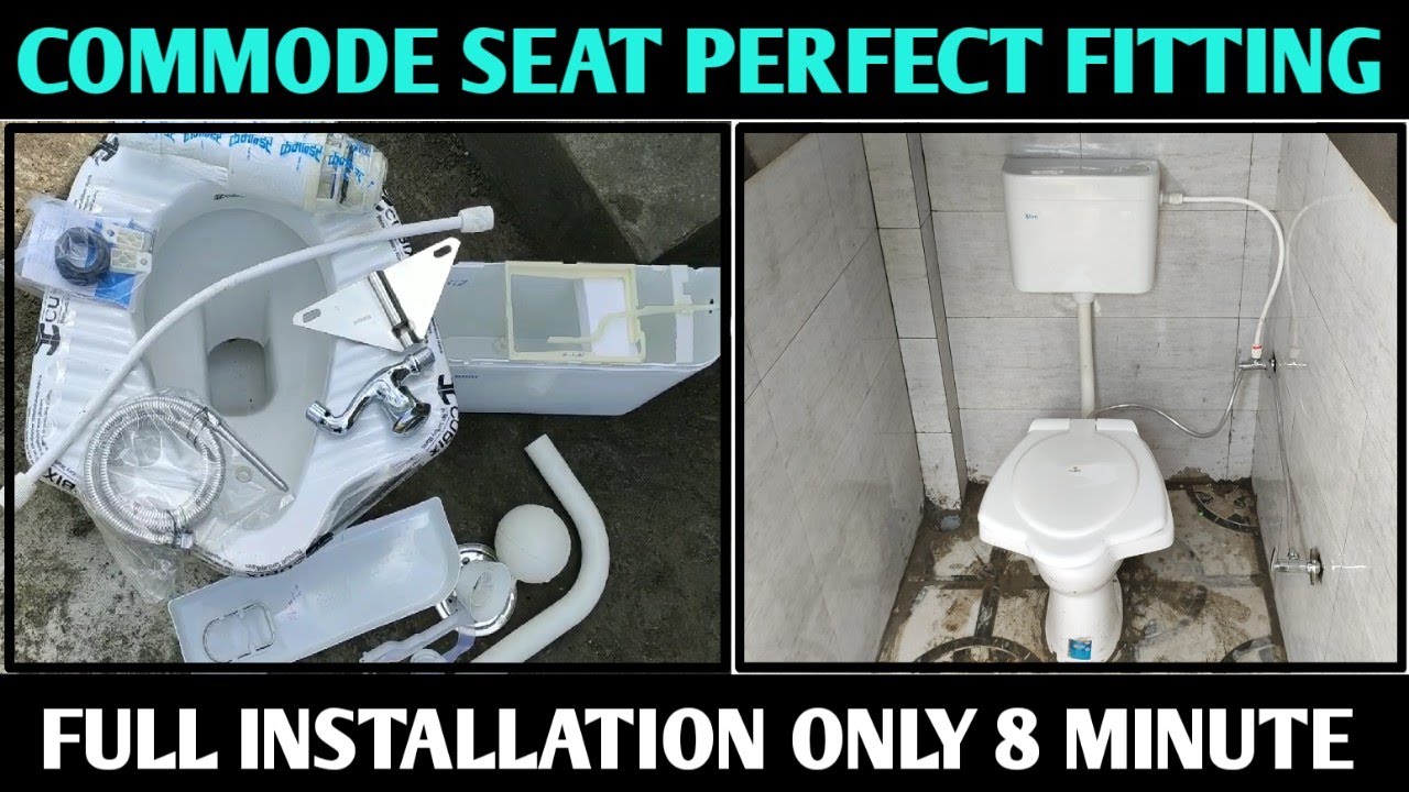 COMMODE SEAT कैसे FIT करते है! ENGLISH TOILET SEAT PERFECT FITTING