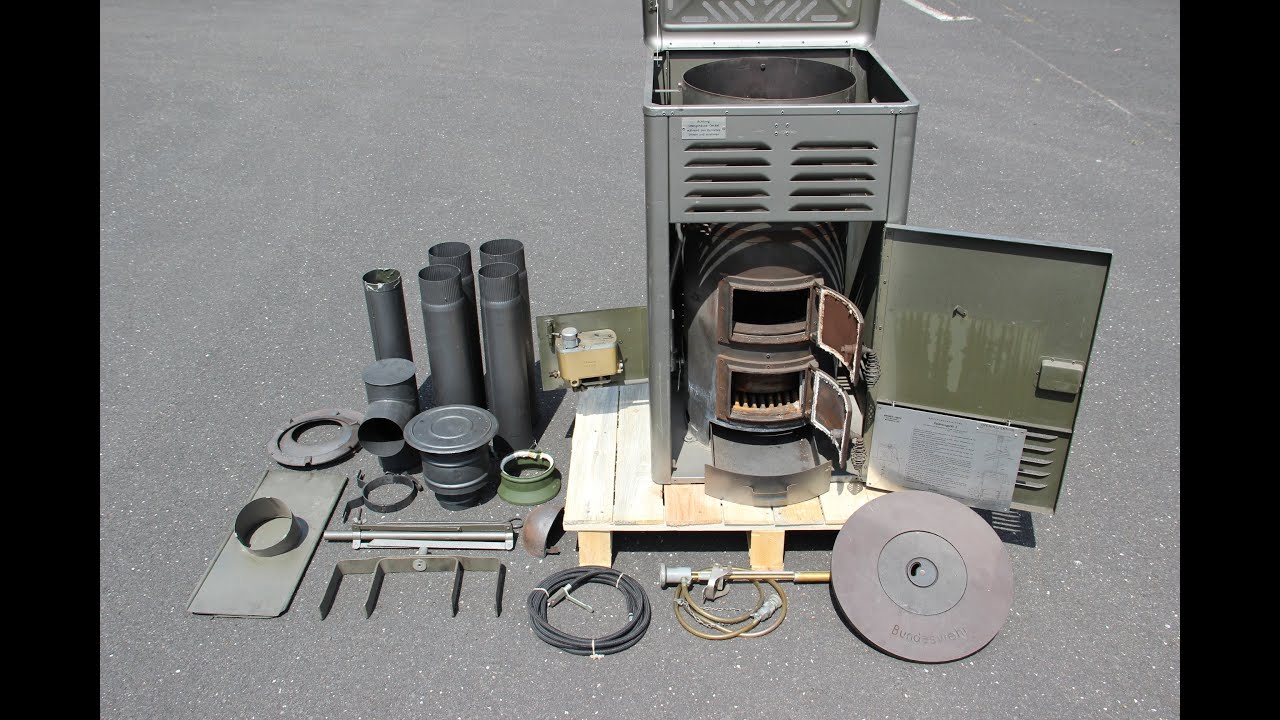 OFEN BUNDESWEHR FELDHEIZGERÄT II 9,7KW HEIZGERÄT ALLESBRENNER GERMAN ARMY BUND