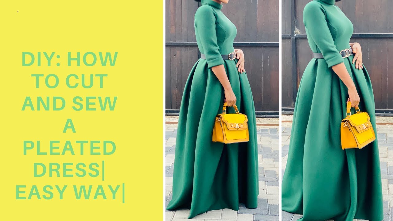DIY: HOW TO CUT AND SEW  A BOX pLEATED  DRESS /easy way