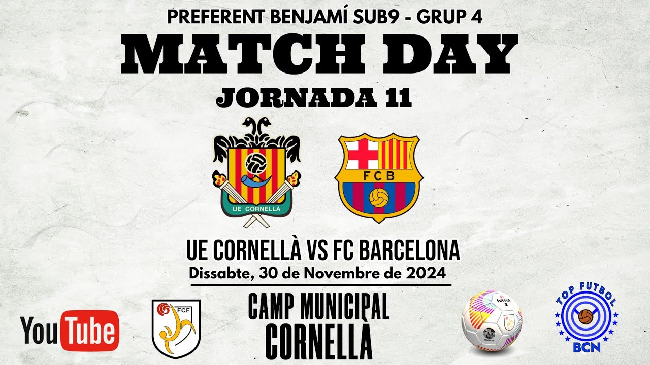 UE CORNELLÀ vs FC BARCELONA S9 Preferent T.24/25 (Grup 4)