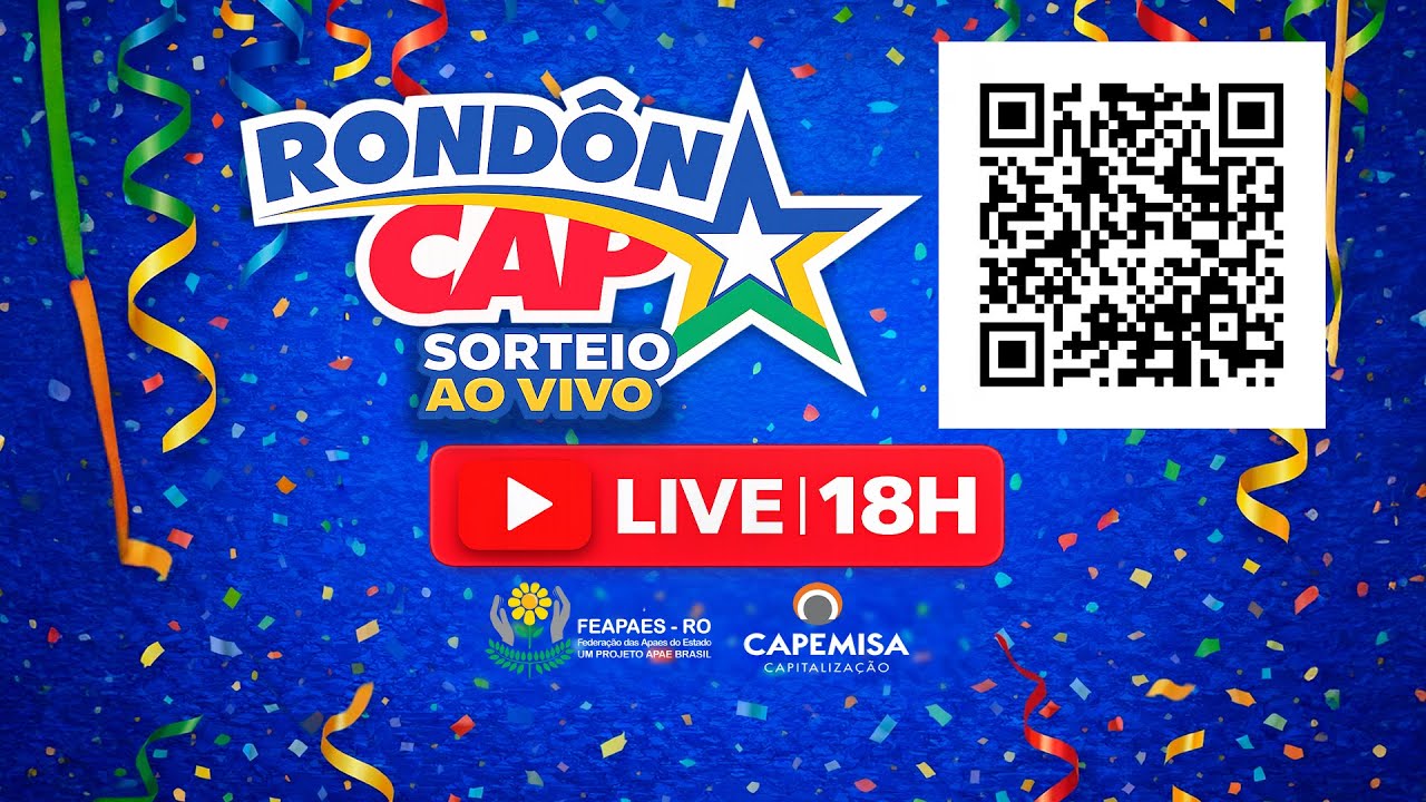 🔴 SORTEIO AO VIVO – RONDONCAP | 18H |  15/03/2026