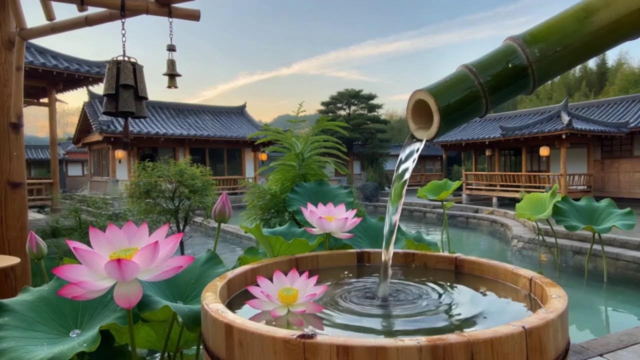 Relaxing Spa Music – Bamboo Water Sounds with Gentle Piano