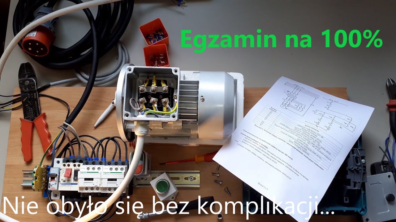 Zad 8a Montaż zadania egzaminacyjnego - elektryk  Sterowanie silnikiem indukcyjnym z dwóch miejsc
