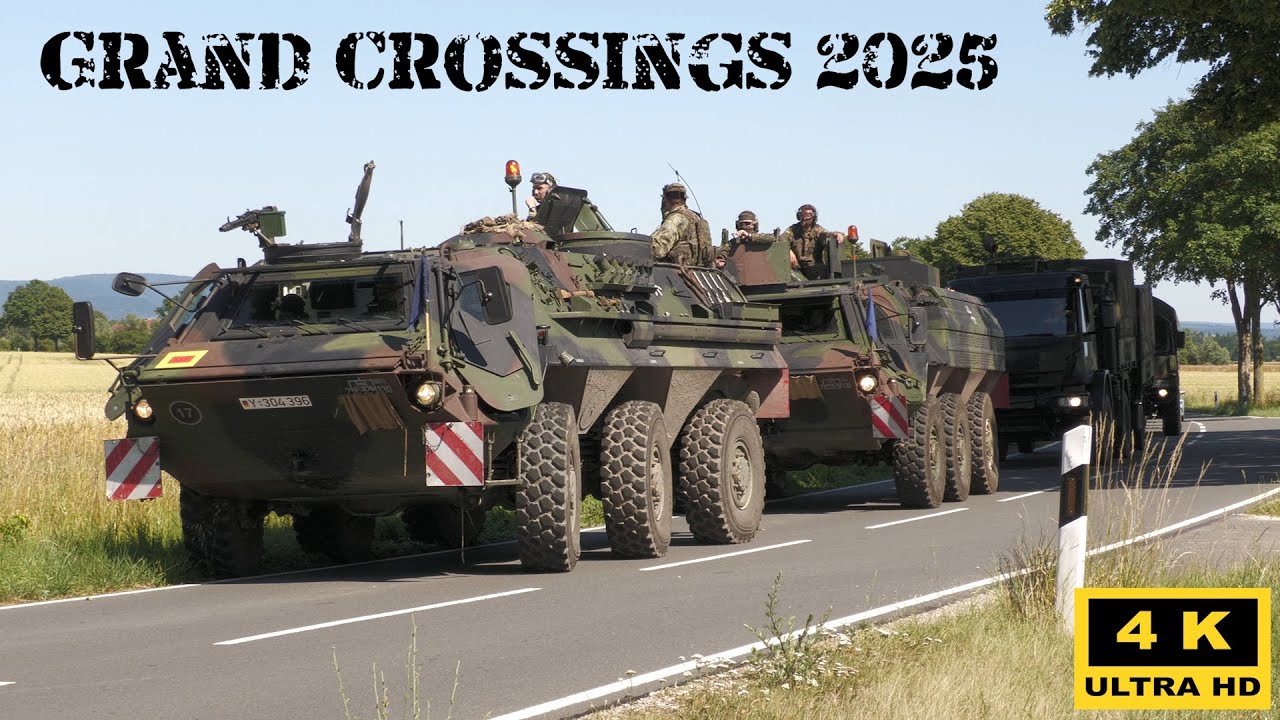 Bundeswehr Manöver Grand Crossings 2025 Pionierbrückenbataillon 130 beim Straßenmarsch TPz Fuchs M3