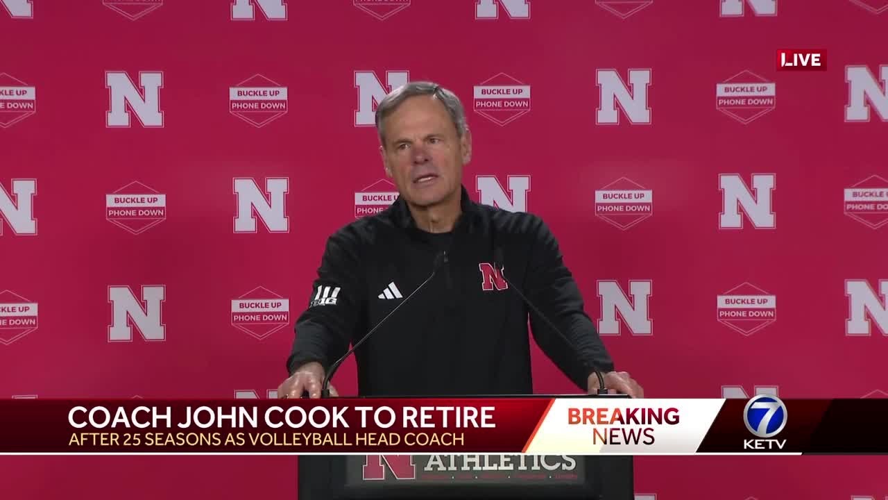 John Cook on retirement decision as Husker volleyball coach in emotional press conference