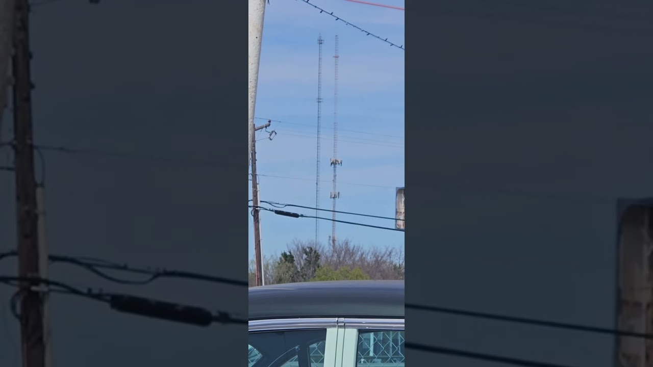 2 radio towers on day mode in Denison TX 3/16/26