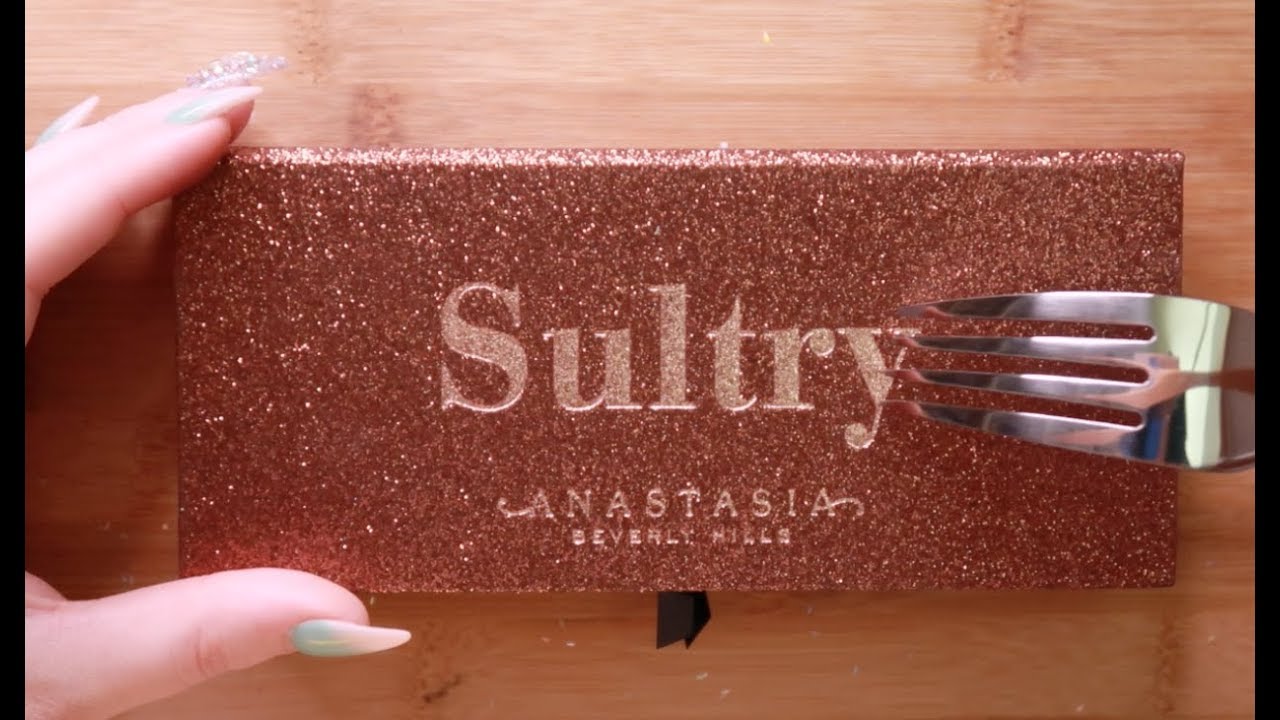 Swatching ASMR Anastasia Beverly Hills Sultry and Norvina eyeshadow palettes (tapping, scratching)