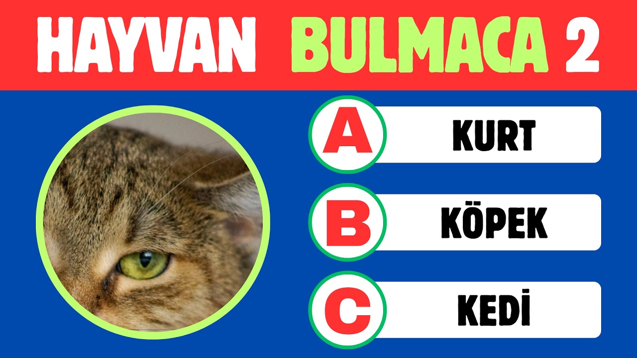 GÖZÜNDEN HAYVANI TAHMİN ET? - Hayvan Bulmaca Zor 2 [20 Soru]