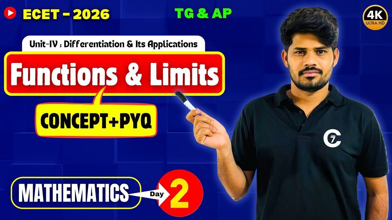 Functions & Limits | Standard Limits | Maths | ECET -2026 | Da y 2 | chaitumawa7