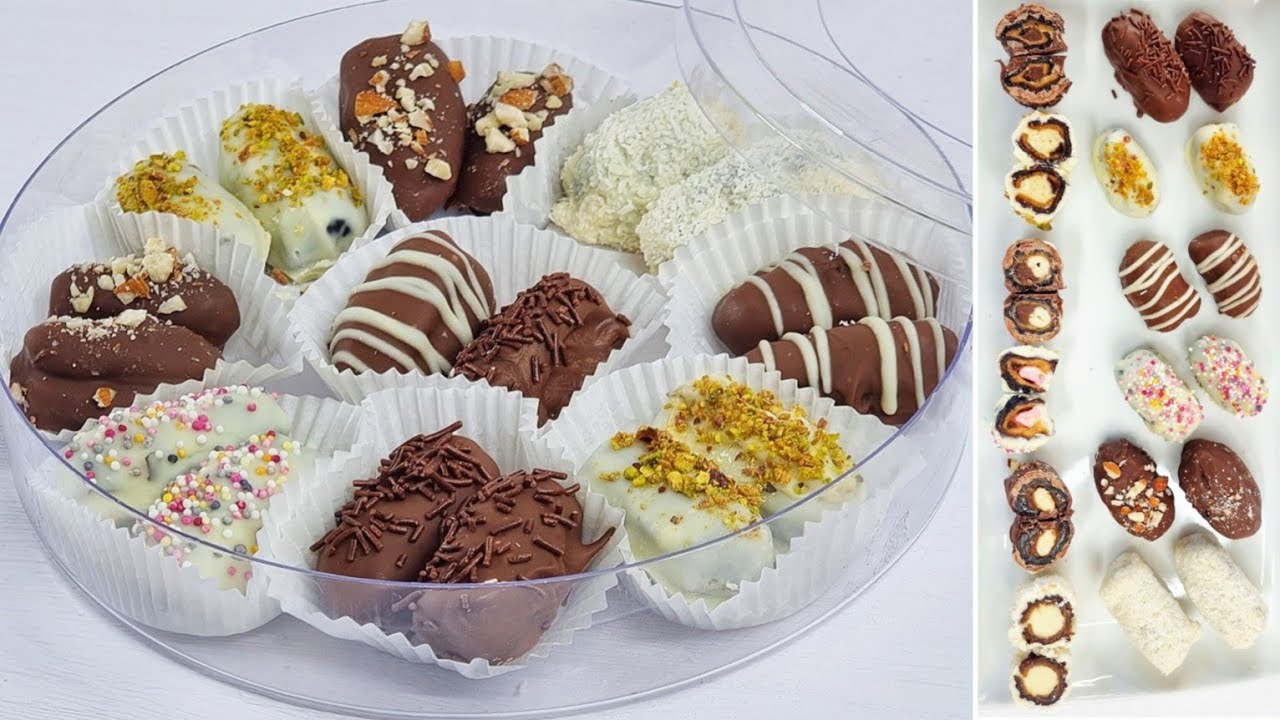 Stuffed Chocolate Covered Dates || Assorted Dates Recipe || Ramadan Recipes