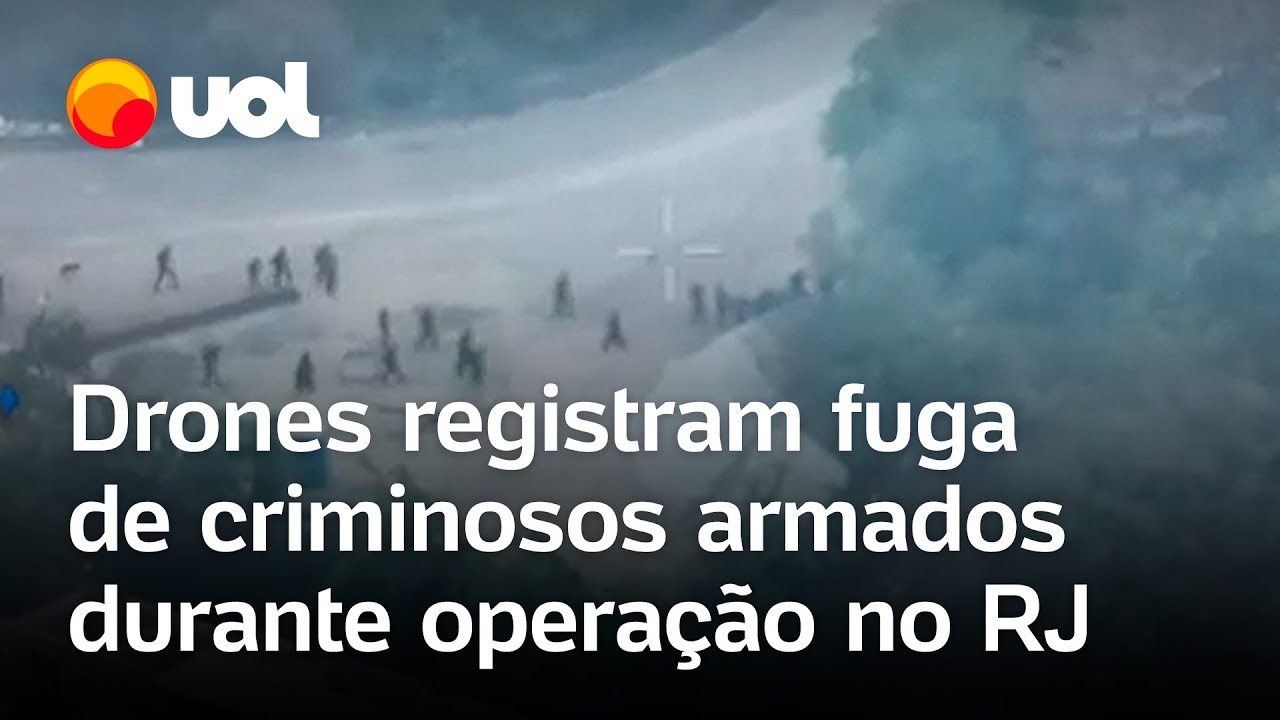 Opera&ccedil;&atilde;o no Rio de Janeiro: drones flagram criminosos fugindo pela mata na Vila Cruzeiro