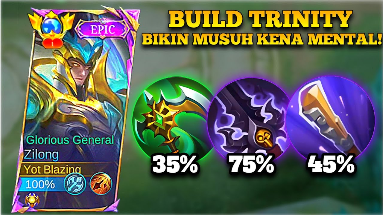 WOW ZILONG BUILD TRINITY SEKEREN INIKAH?!!🔥 BIKIN MUSUH KENA MENTAL!!! 😱 MLBB