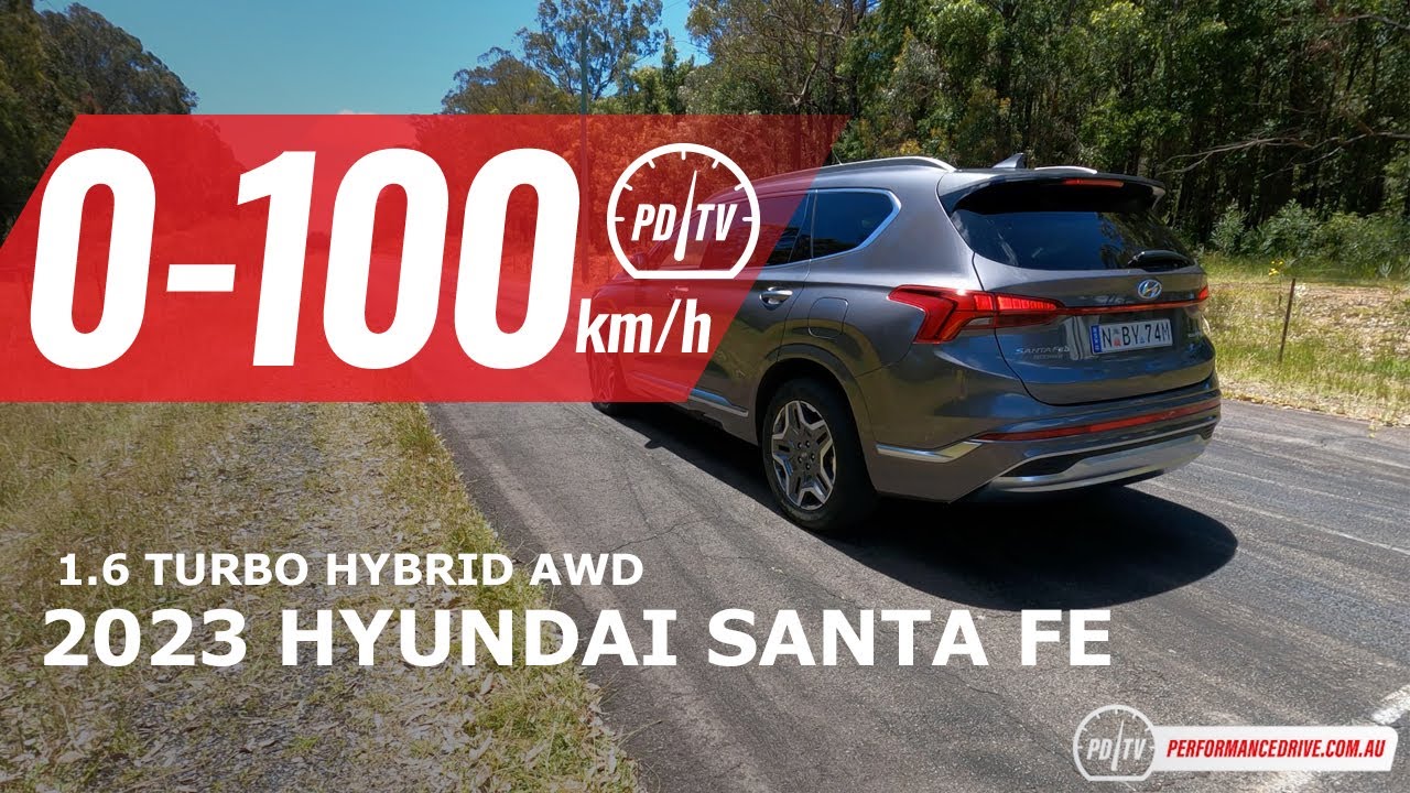 2023 Hyundai Santa Fe Hybrid 0-100km/h & engine sound