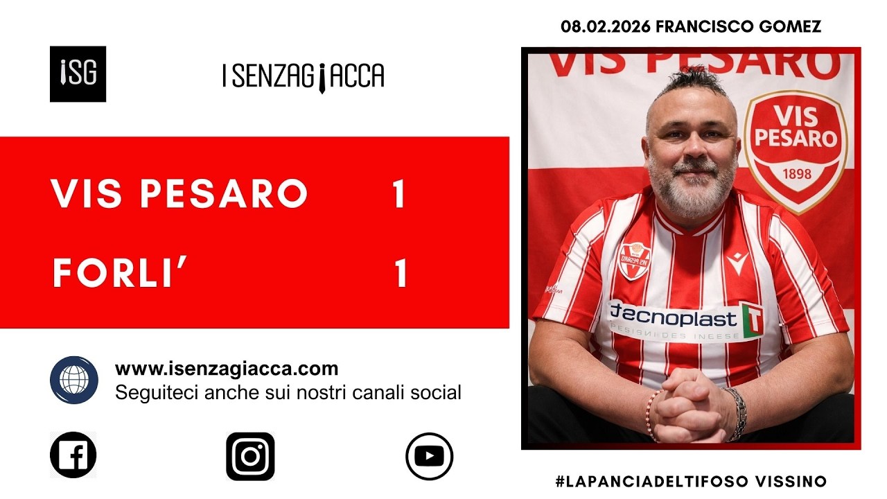 Vis Pesaro-Forli' 1-1 dell' 8 febbraio 2026 commentata da La Pancia del Tifoso Vissino