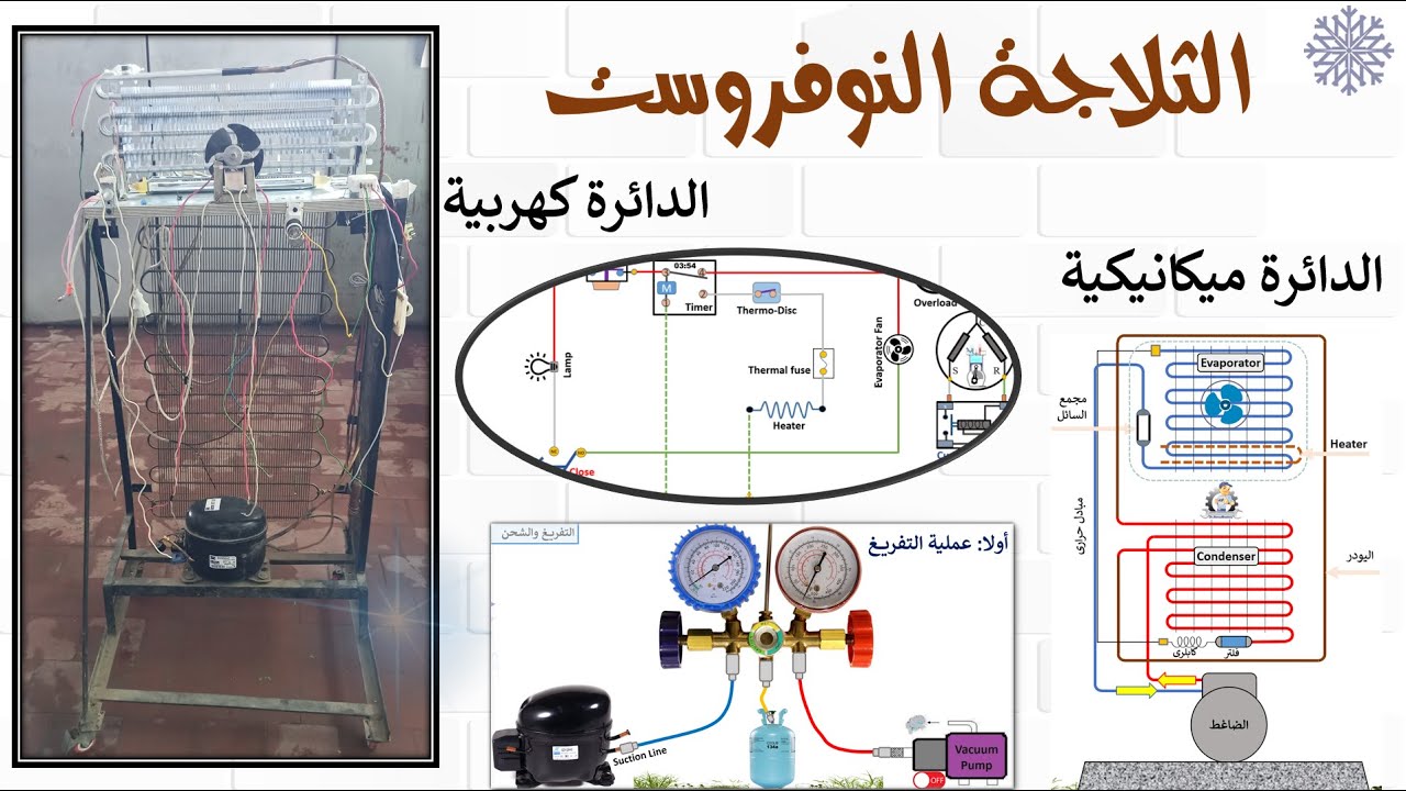 الثلاجة النوفروست | دائرة كهربية & دائرة ميكانيكية | شحن وتفريغ | بكامل التفاصيل