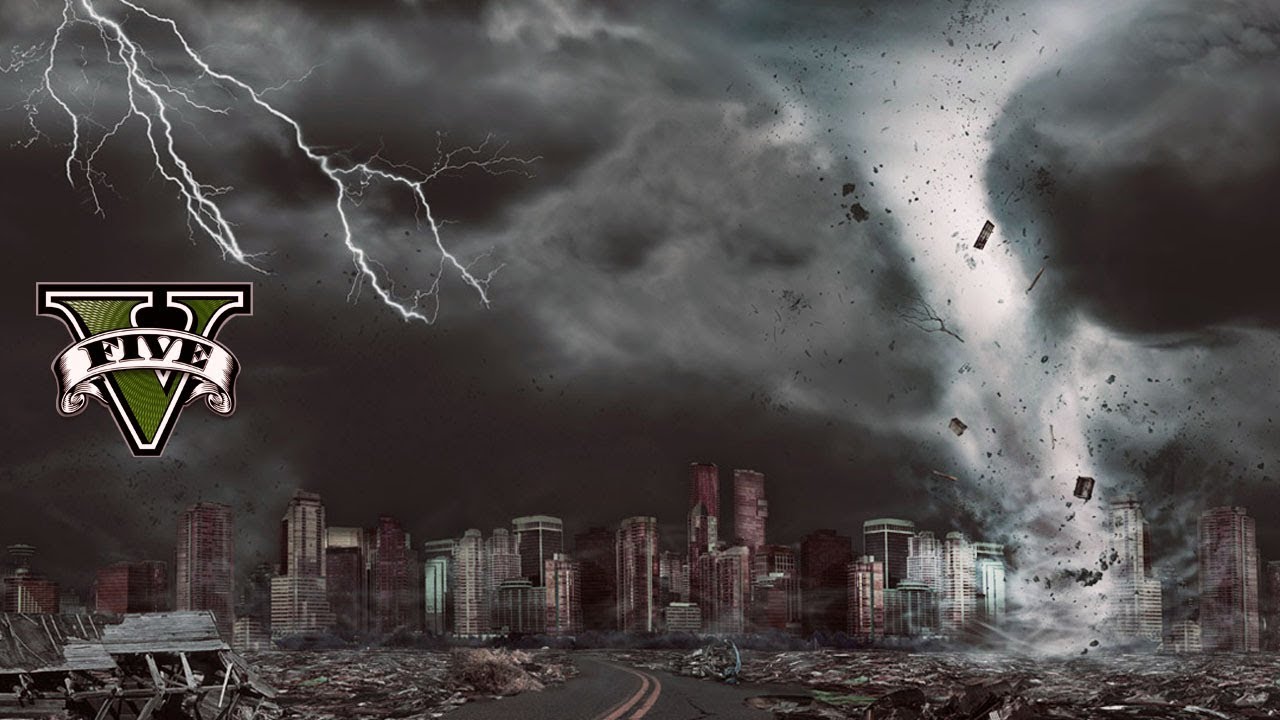 SCARY TORNADO HIT OUR NEIGHBORHOOD!! GTA 5 End of Los Santos Mod