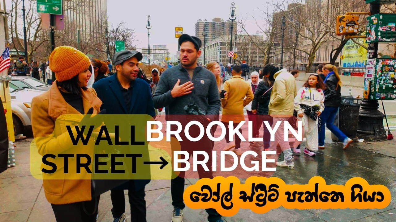 වෝල් ස්ට්‍රීට් Walk එක | Downtown Wall Street Walk #wallstreet #nyc #brooklynbridge #srilanka