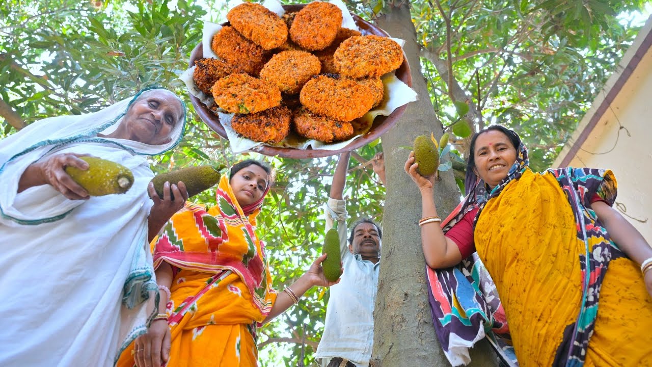 Green Jackfruit Cutlet recipe by Limu | গাছ থেকে কচি এঁচোড় কেটে বাড়িতেই বানান এঁচোড় কাটলেট |villfood