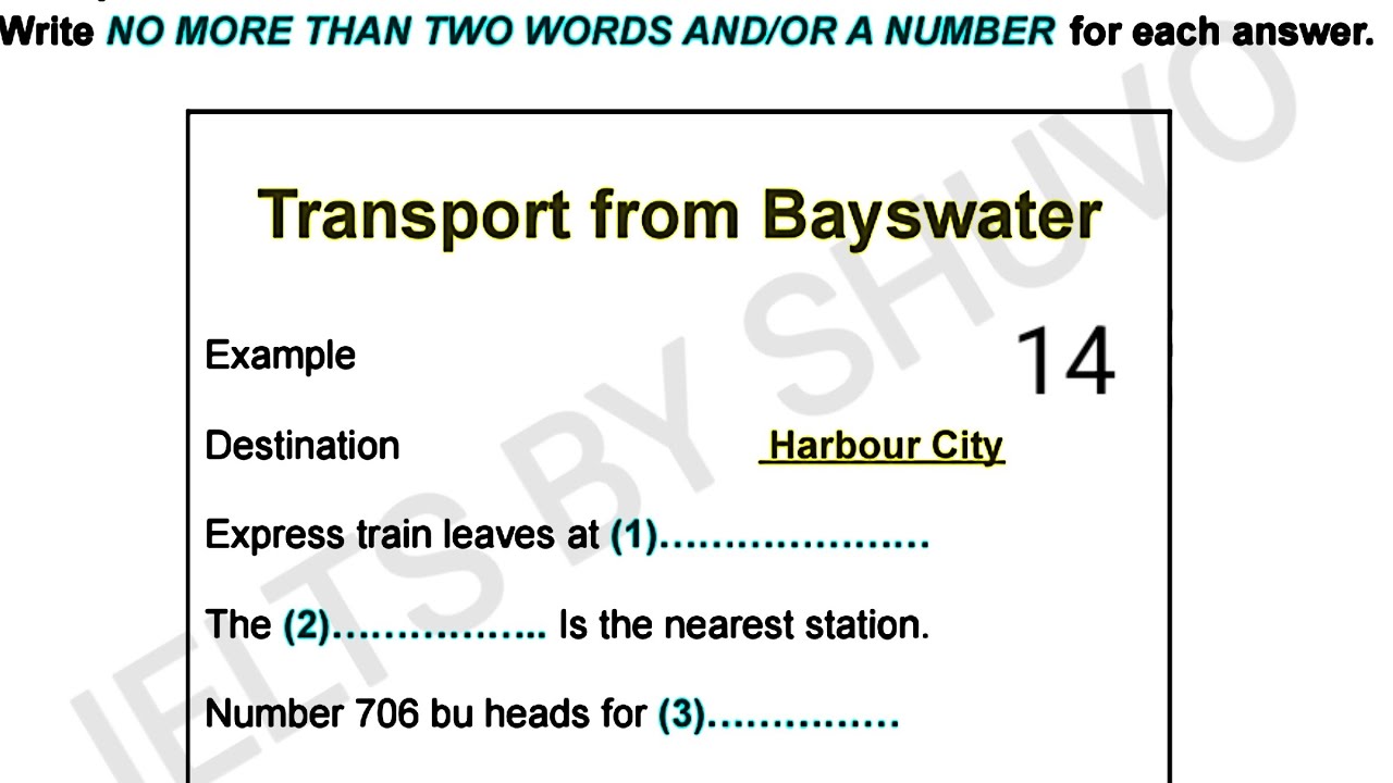 Transport from Bayswater listening practice test with answers | IELTS Final Exam | EP 14