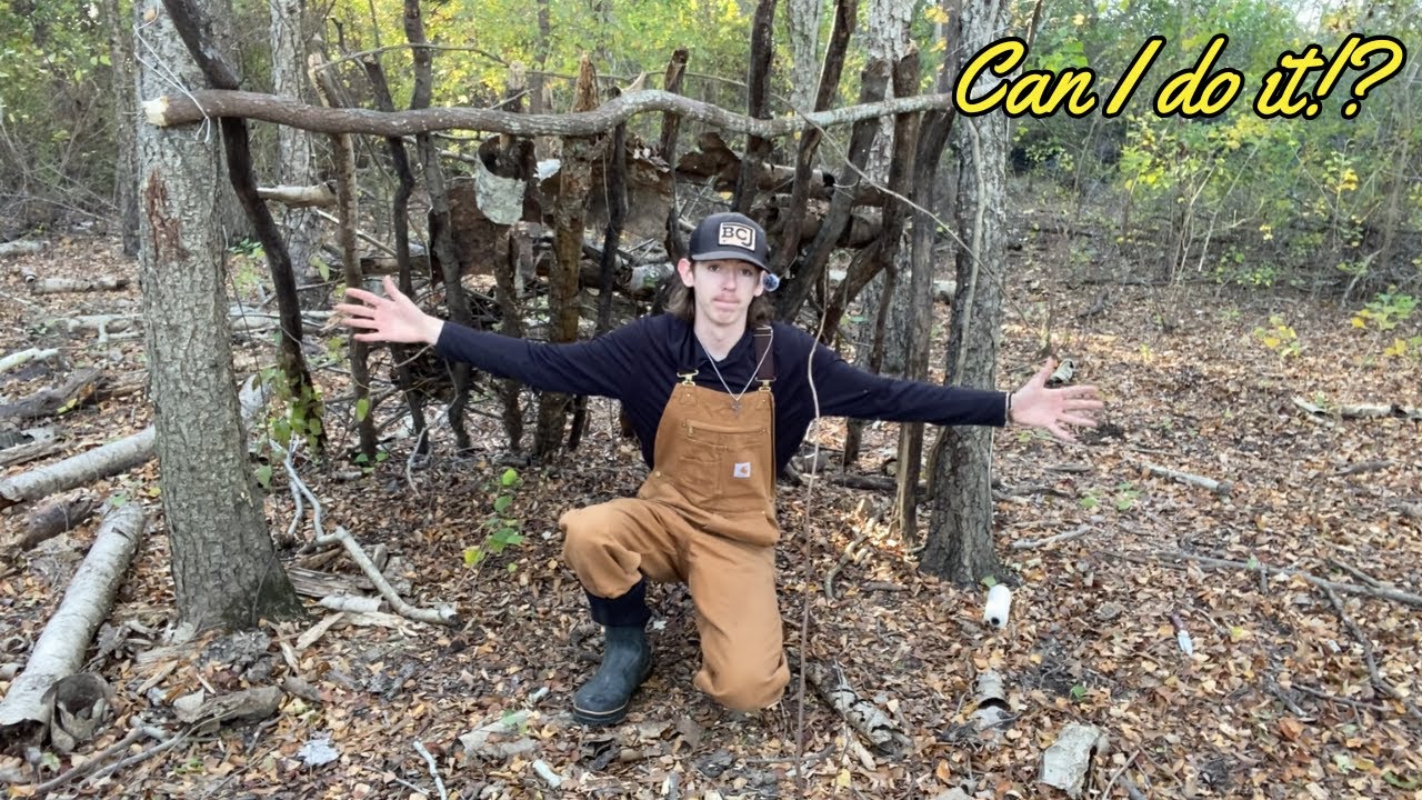 I Try To BUILD A SURVIVAL SHELTER
