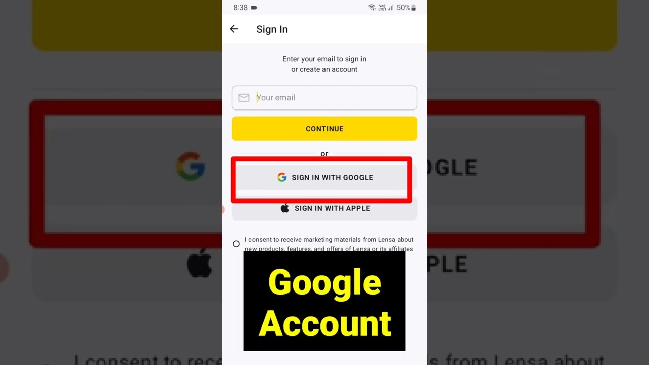 How to Sign in Lensa Account on Mobile | Create Lensa App on Android #shorts