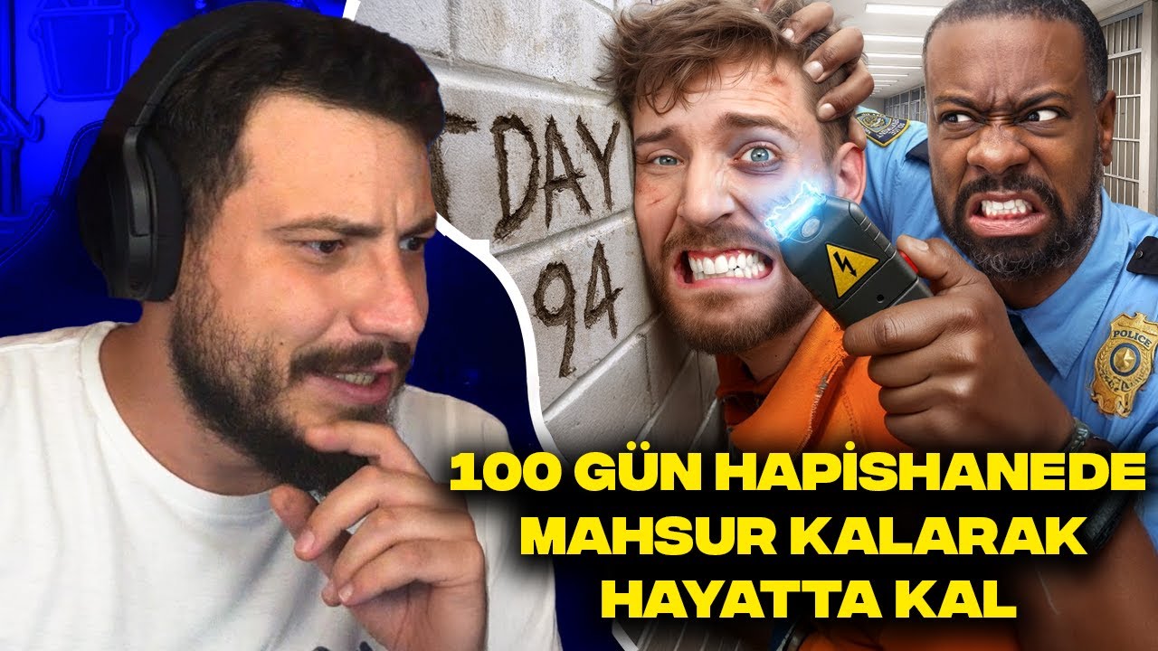 MRBEAST 100 GÜN HAPİSHANEDE MAHSUR KALARAK HAYATTA KAL, 500.000 DOLAR KAZAN İZLİYORUZ!