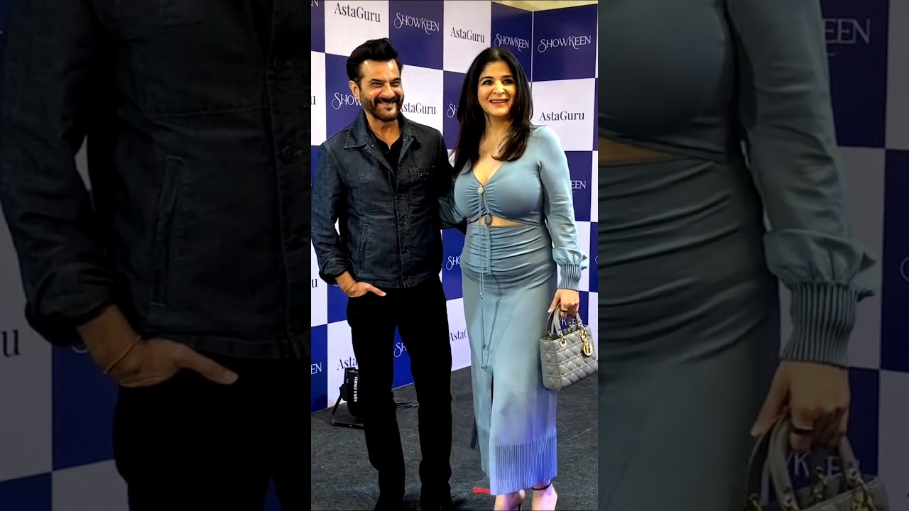sanjay kapoor with wife maheep kapoor at india's largest exhibition auction. #shortvideo