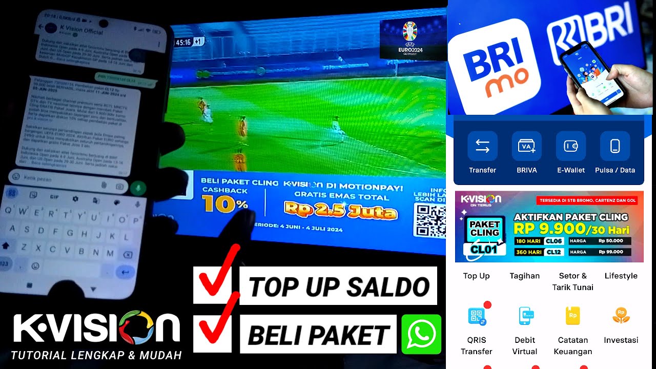 Cara Beli Paket K Vision melalui Aplikasi Brimo || Topup Saldo K Vision lewat Brimo