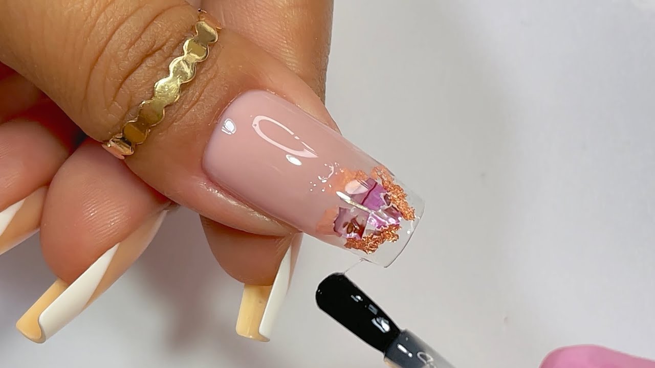 💖UÑAS CON ENCAPSULADO EN SEMIPERMANENTE/ CONCHA NÁCAR✨💅 #encapsulado #semipermanente