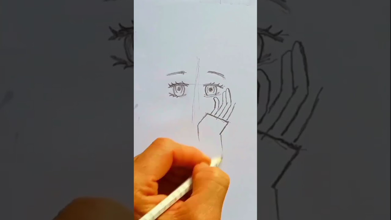 desenhando de garota anime esbo&ccedil;o r&aacute;pido #short💝