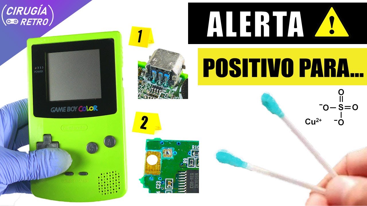 Game Boy Color dio positivo para sulfato / Placa Sulfatada / 4K / Nintendo
