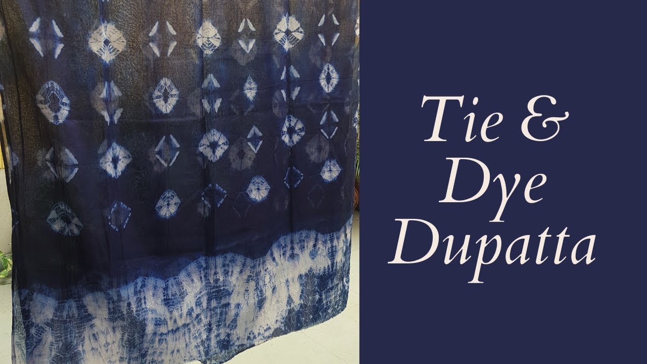 Tie Dye Blue Dupatta