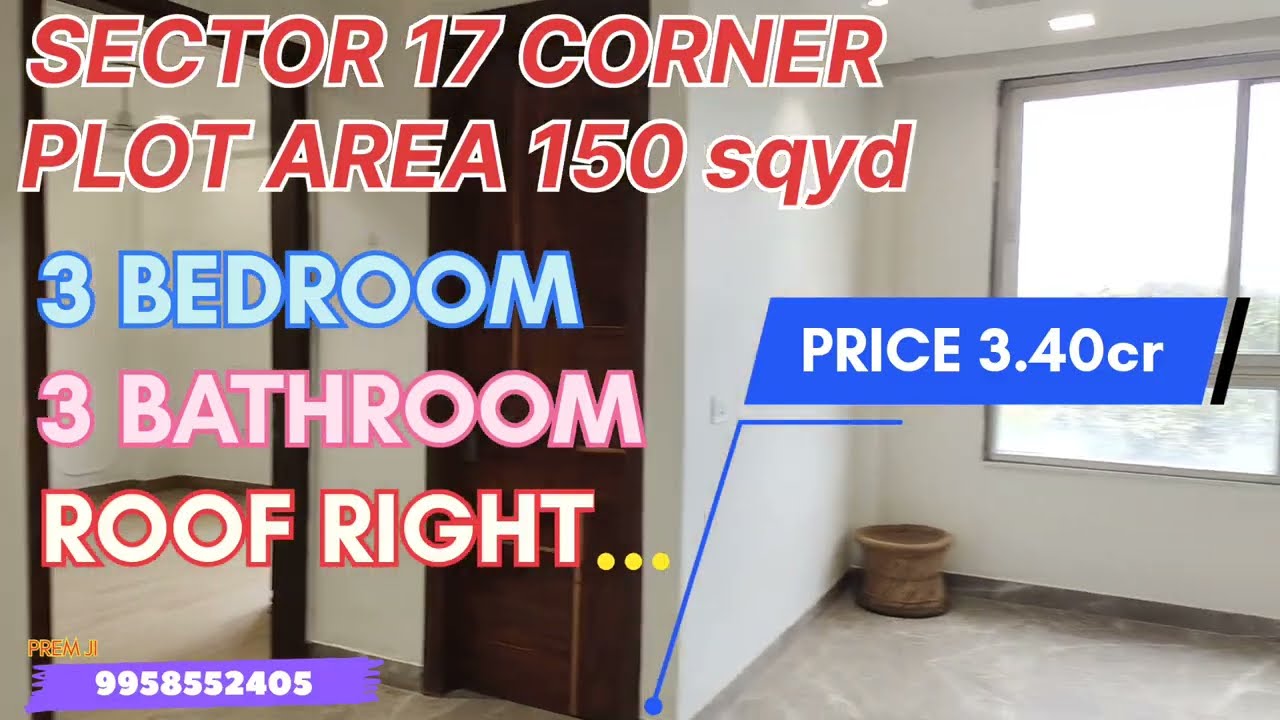 SEC 17, B-3, BLOCK CORNER BUILDERS FLOOR 150 sqyd 3 BED 3 BATH READY TO MOVE DWARKA DELHI 