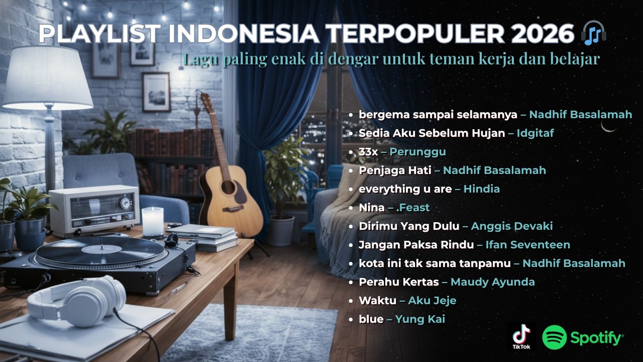 Playlist Indonesia Terpopuler 2026🎧 Lagu paling enak di dengar untuk teman kerja dan belajar