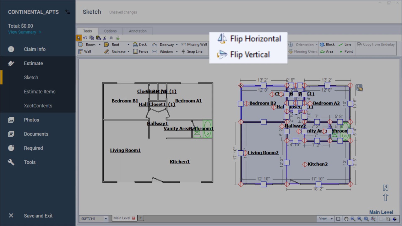 Xactimate Xpert Tip: Flipping a Sketch