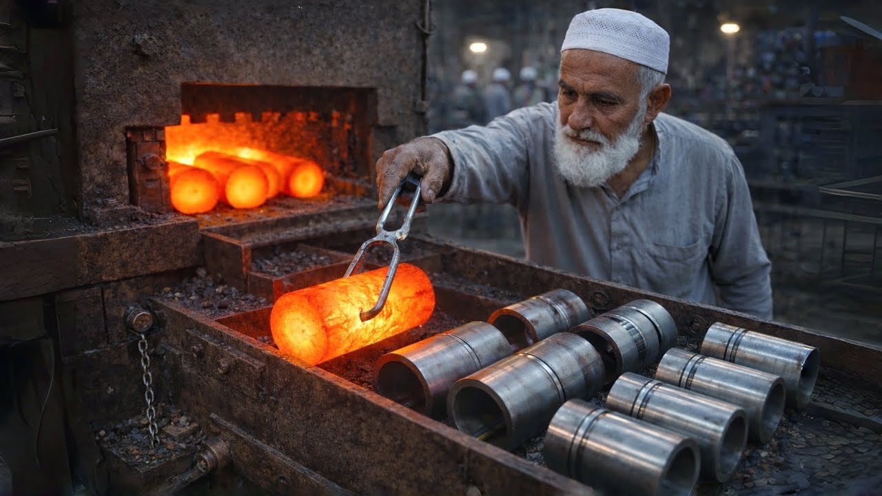 Amazing process of making engine sleeves in local factory 
