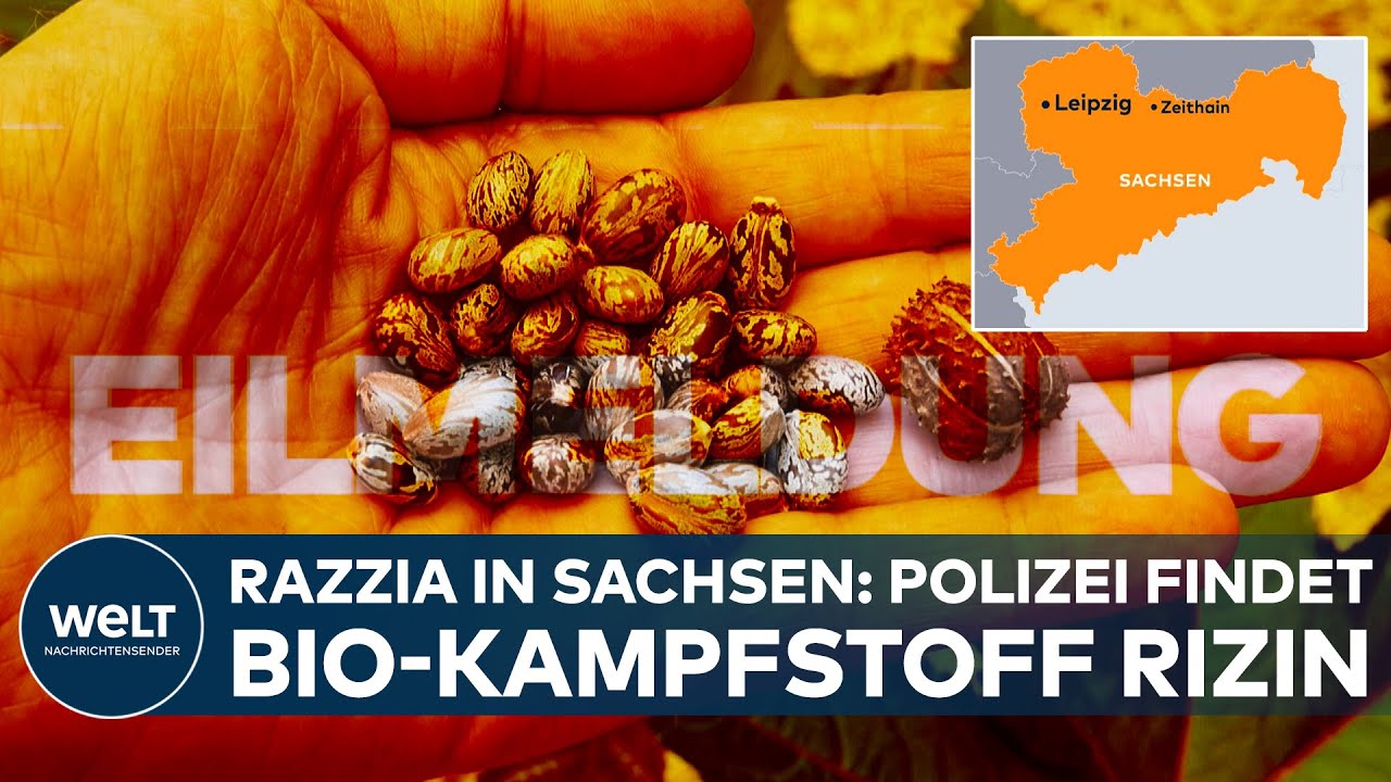 SACHSEN: BIO-KAMPFSTOFF RIZIN bei 16-J&auml;hrigem entdeckt! T&ouml;dliches Gift bei Razzia gefunden | EIL